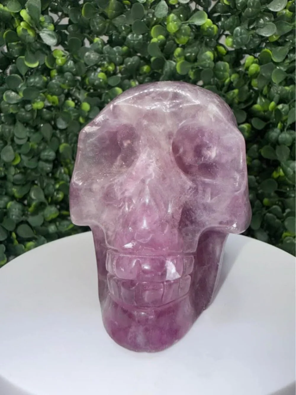 UV Reactive Purple Fluorite Crystal Skull | 564g